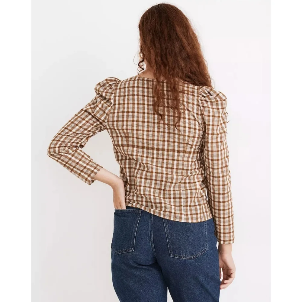 Madewell | Westover Top in Sandown Plaid Size 12 Style NB570